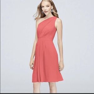 Coral Reef One Shoulder Bridesmaid Dress